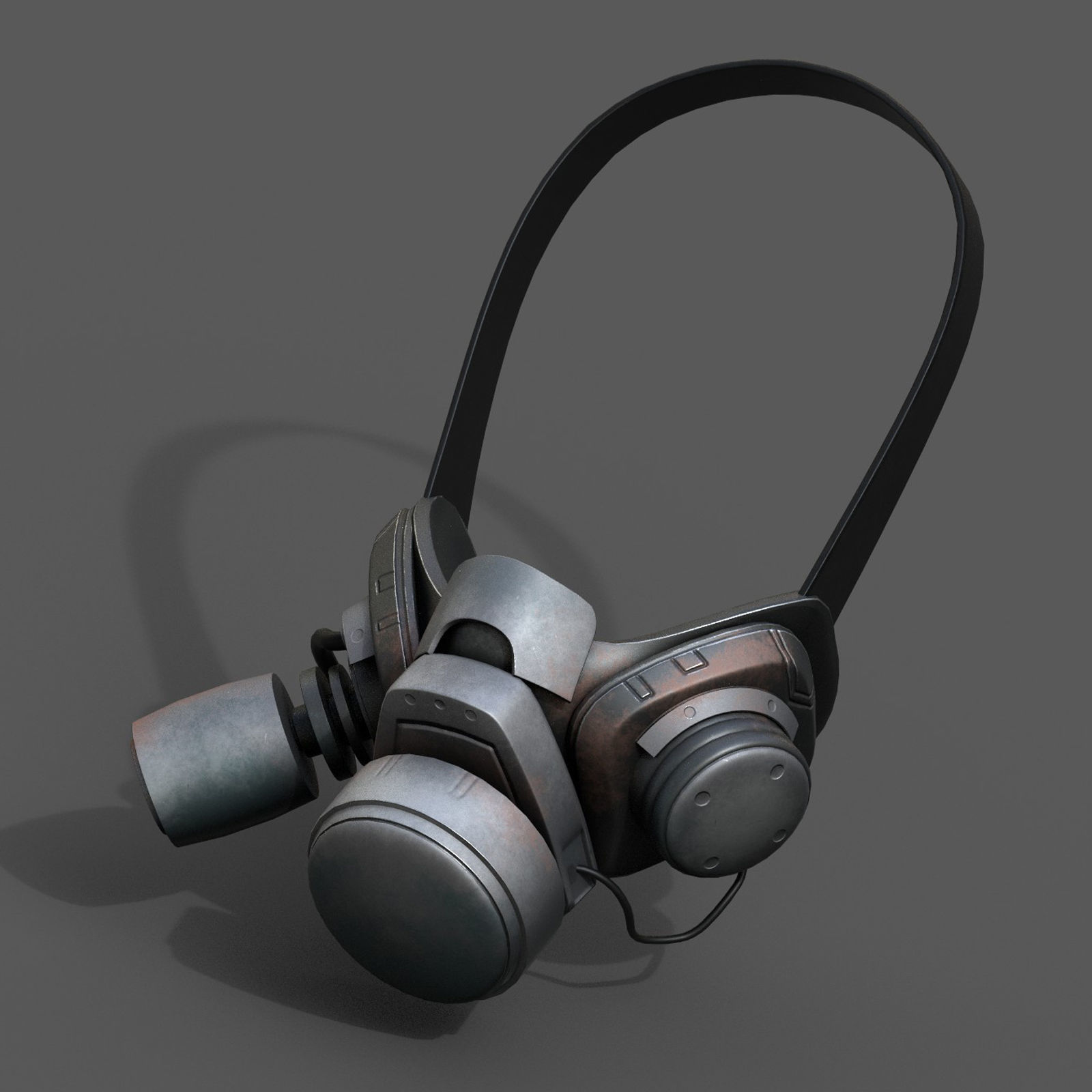 Gas mask respirator scifi futuristic military  Low-poly 3D model_3