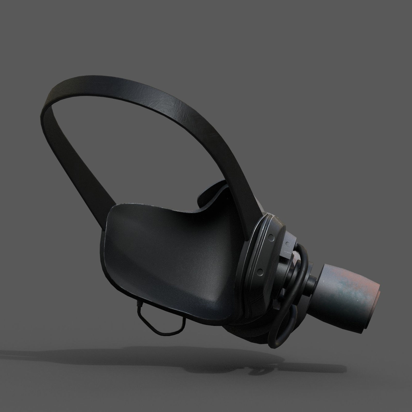 Gas mask respirator scifi futuristic military  Low-poly 3D model_7