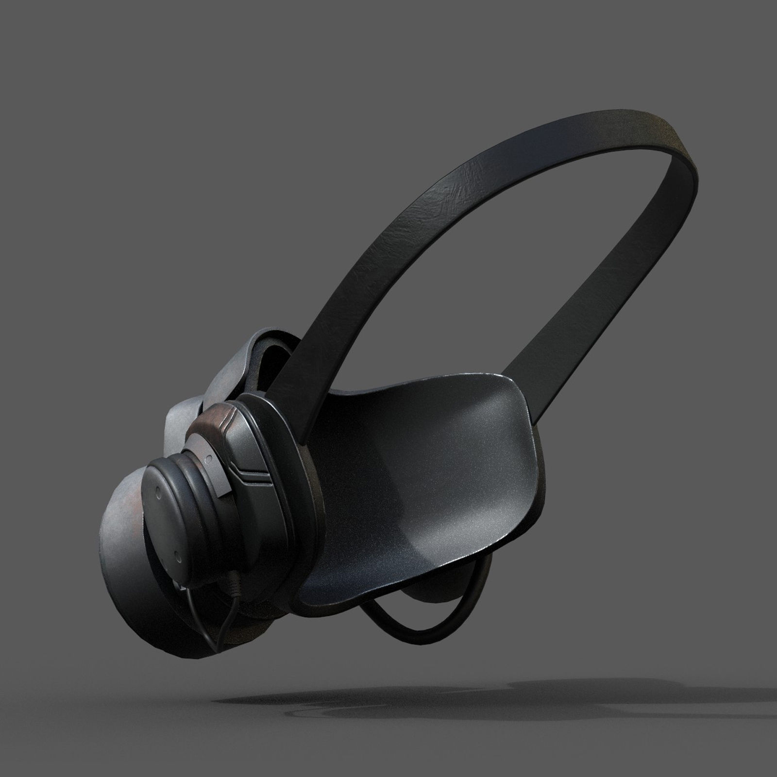 Gas mask respirator scifi futuristic military  Low-poly 3D model_9