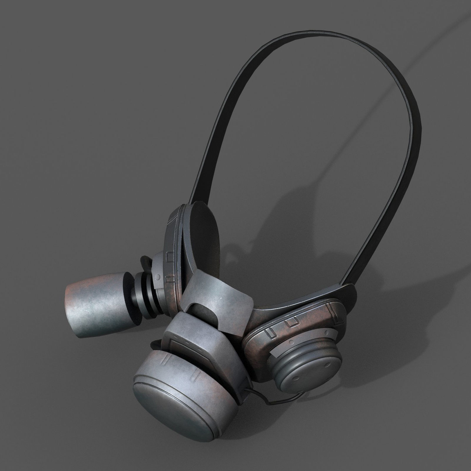 Gas mask respirator scifi futuristic military  Low-poly 3D model_8