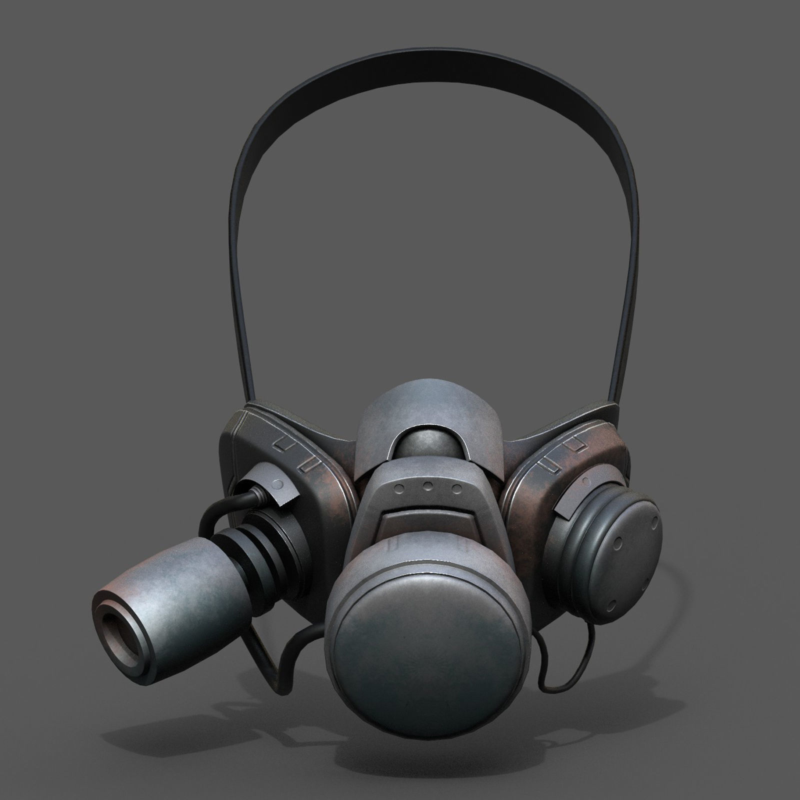 Gas mask respirator scifi futuristic military  Low-poly 3D model_5