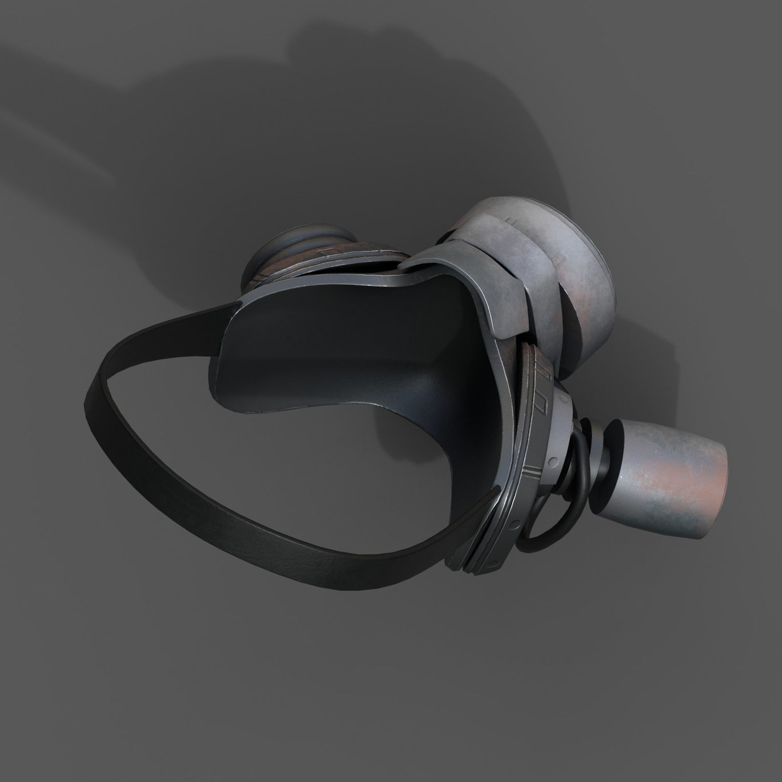 Gas mask respirator scifi futuristic military  Low-poly 3D model_6