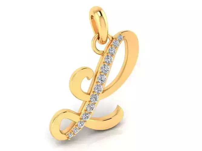 Pendant Alphabet Letter L Diamond