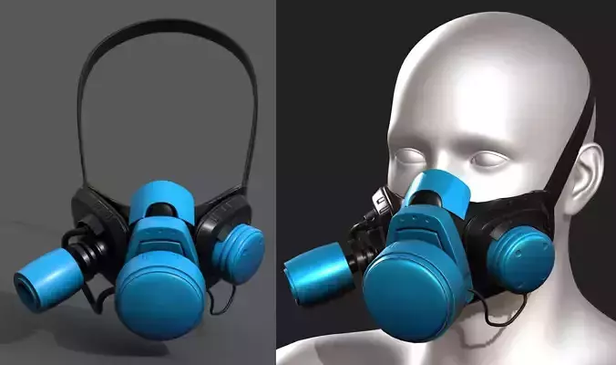 Gas mask helmet 3d safety isolated fantasy 