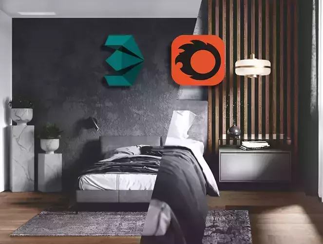 Dark Bedroom - 3D Scene Download