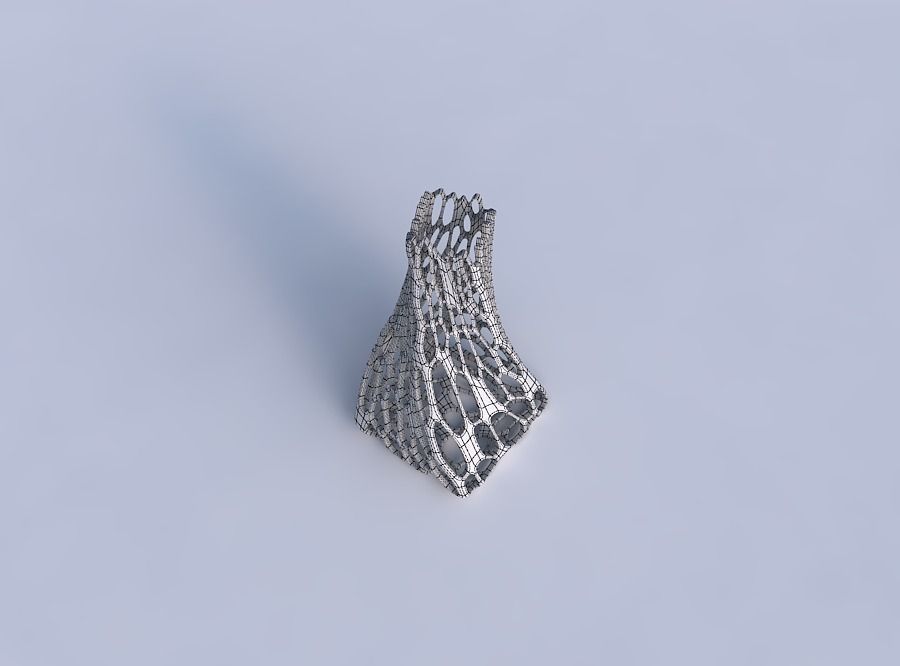 Vase twisted squeezed quadratic with cracked organic lattice 3D print model_6