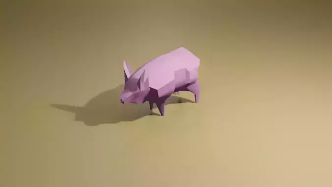 Pig low-poly origami