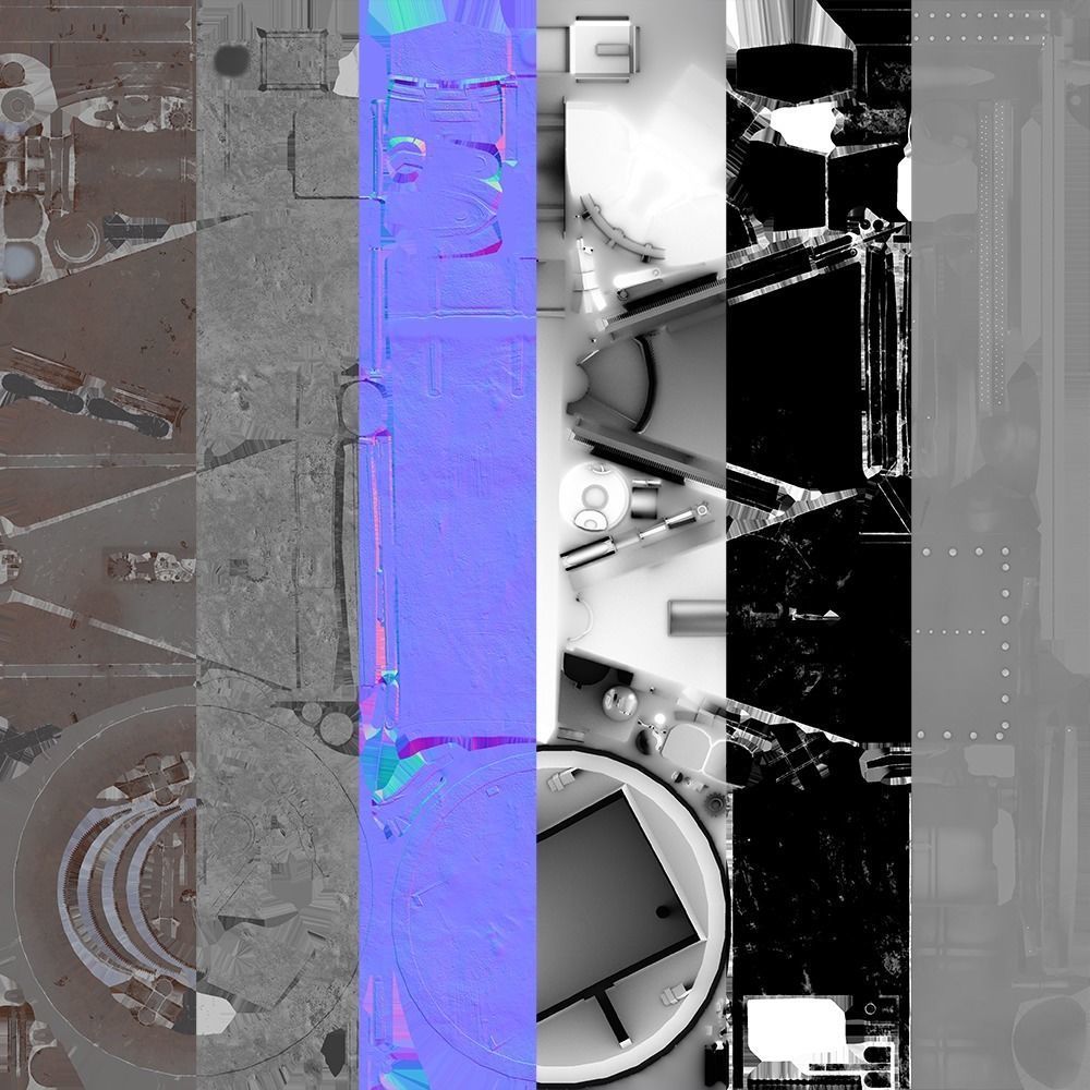 QF 3 naval 3 inch gun low poly Low-poly 3D model_12