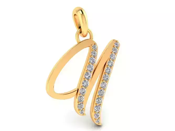Pendant Alphabet Letter N Diamond