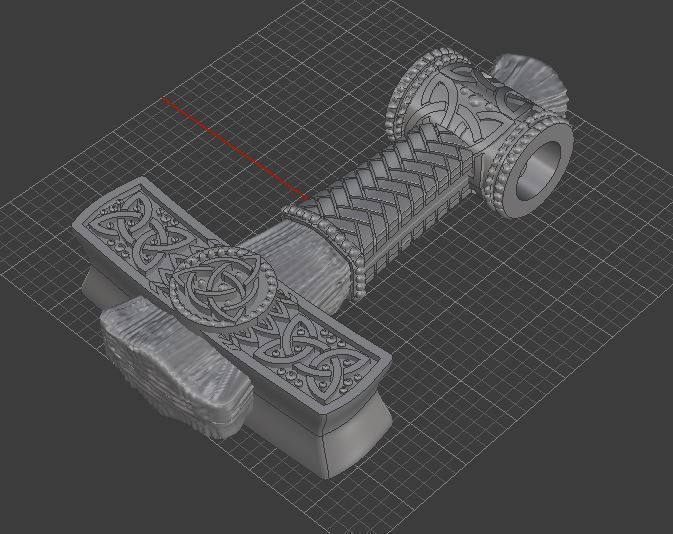 Old West Norse Mjolnir Thors Hummer 3D print model_4