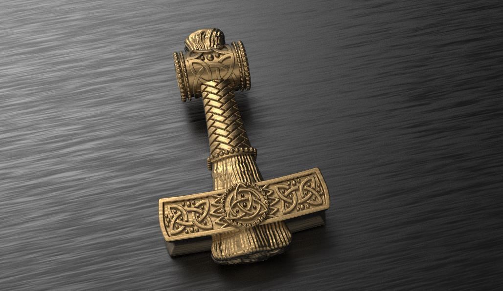 Old West Norse Mjolnir Thors Hummer 3D print model_3