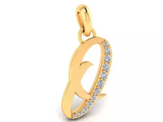 Pendant Alphabet Letter O Diamond