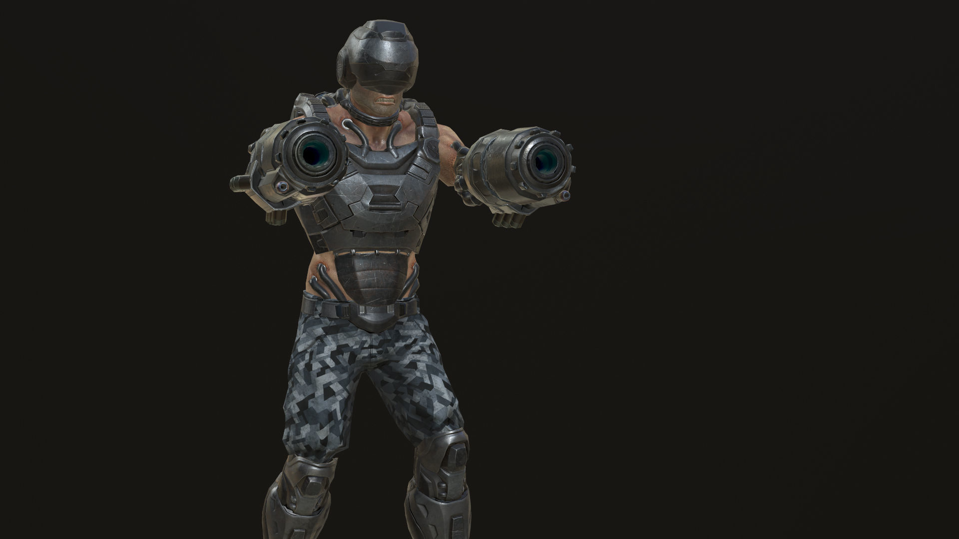 Sci Fi Soldier kamikaze Low-poly 3D model_3