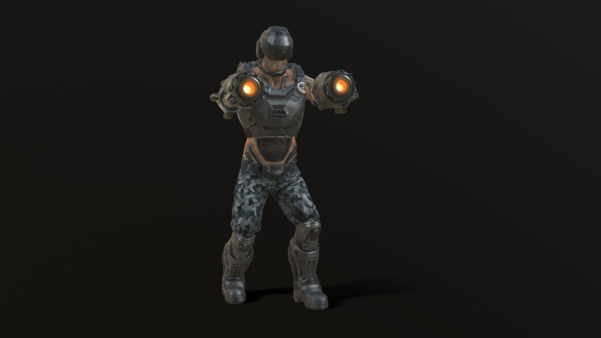 Sci Fi Soldier kamikaze Low-poly 3D model_6