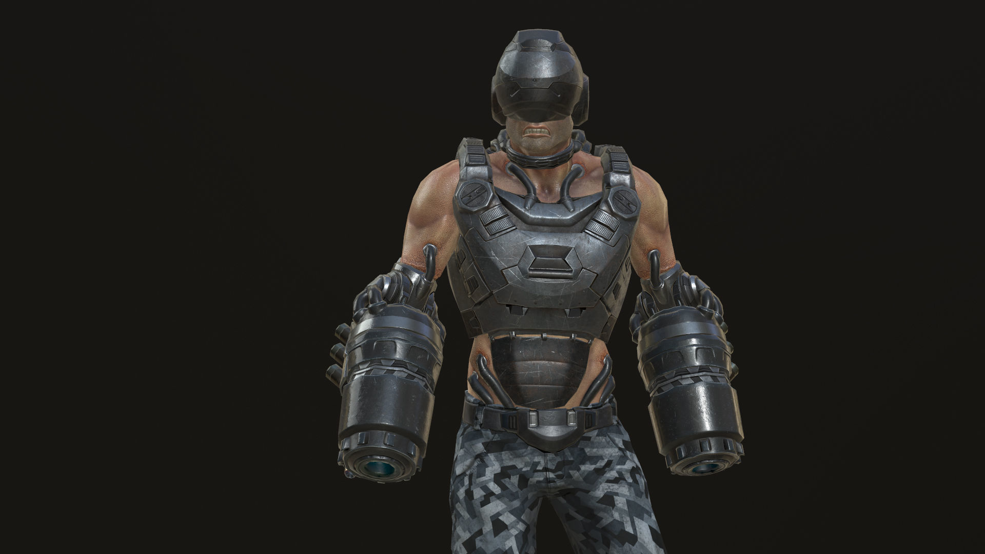 Sci Fi Soldier kamikaze Low-poly 3D model_5