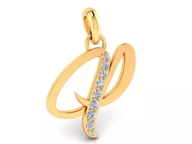Pendant Alphabet Letter P Diamond