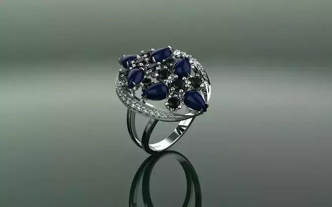 Ring Fusion Flowers - Jewelry 3D - AN-04 3D print model