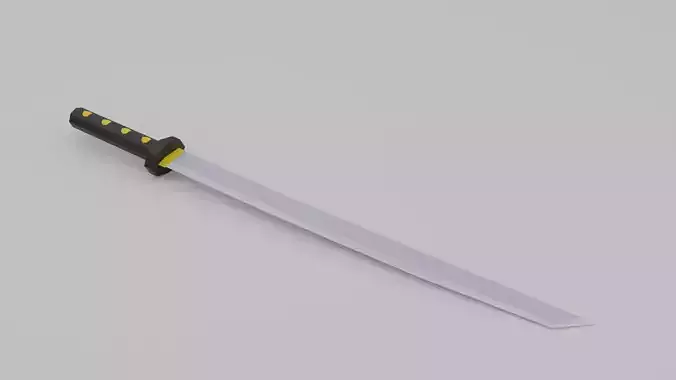 Low poly katana sword Free low-poly 3D model