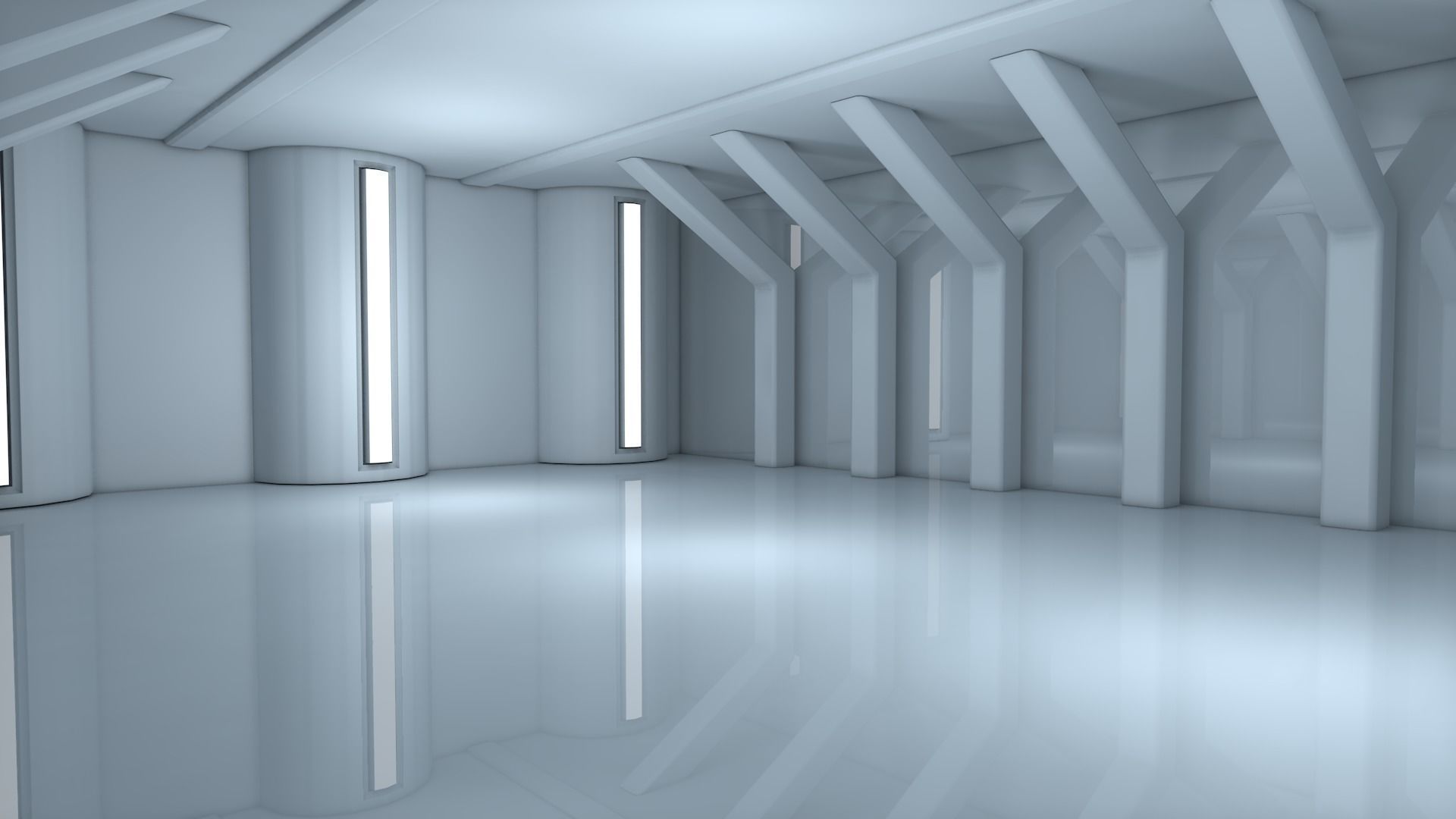 Sci Fi Room Low-poly 3D model_2