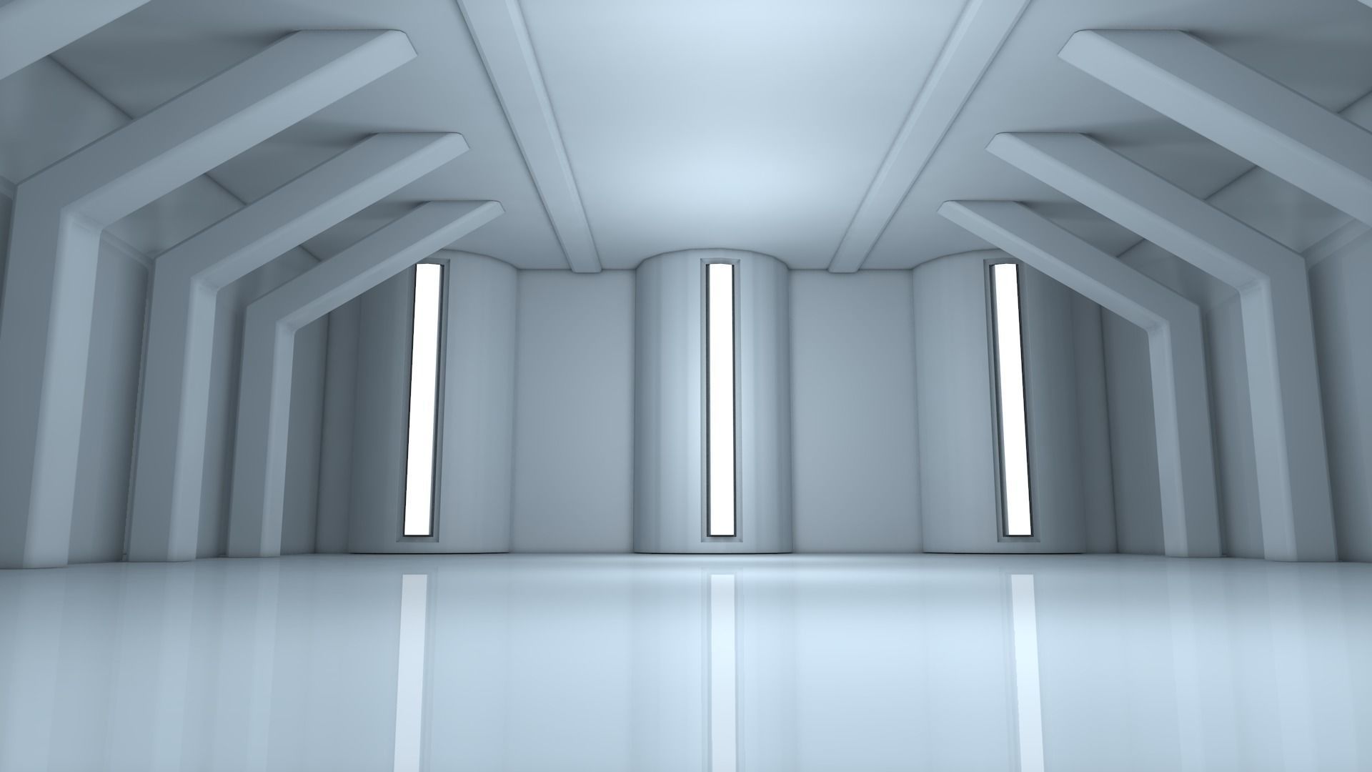 Sci Fi Room Low-poly 3D model_3
