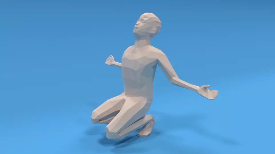 Low Poly Desperate Kid Low-poly 3D model