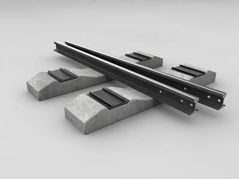 Train rails Free 3D model