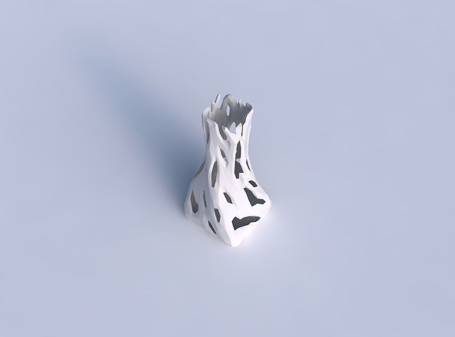 Vase twisted squeezed quadratic with faceted cuts 3D print model_1