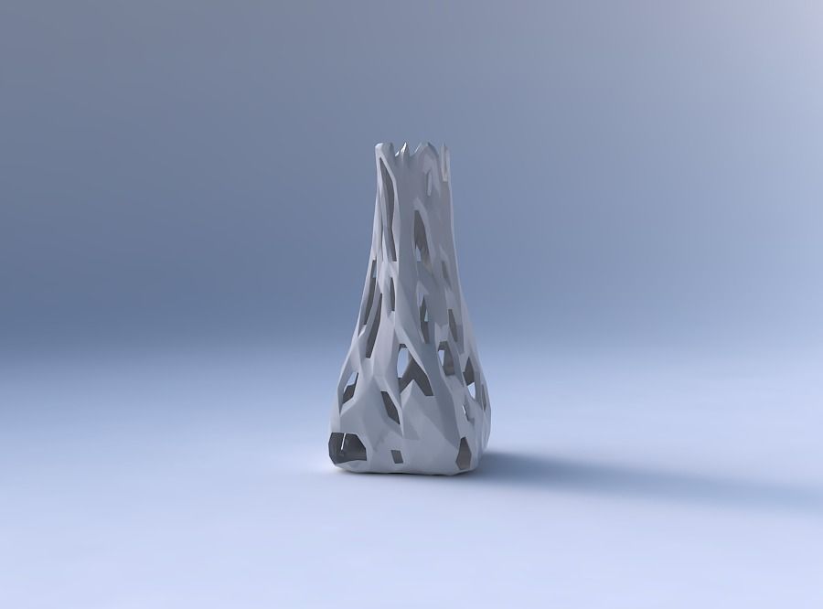 Vase twisted squeezed quadratic with faceted cuts 3D print model_4