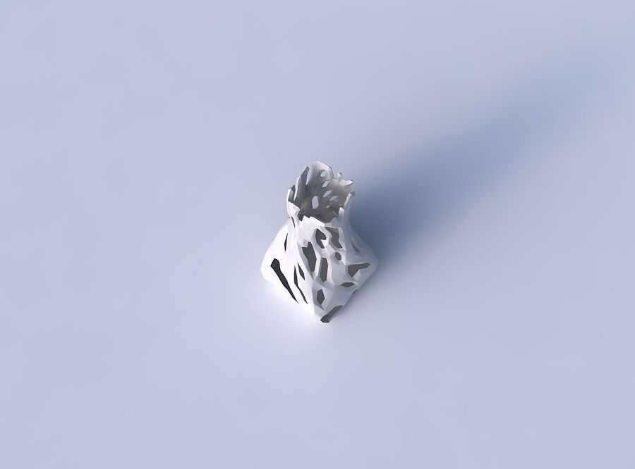 Vase twisted squeezed quadratic with faceted cuts 3D print model_2