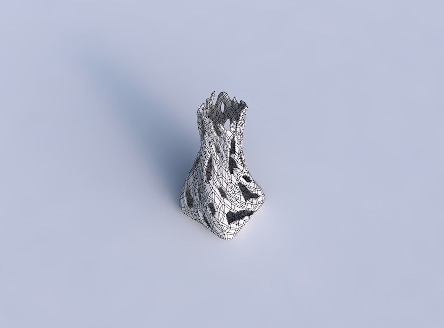 Vase twisted squeezed quadratic with faceted cuts 3D print model_6