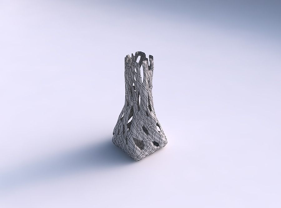 Vase twisted squeezed quadratic with faceted cuts 3D print model_5