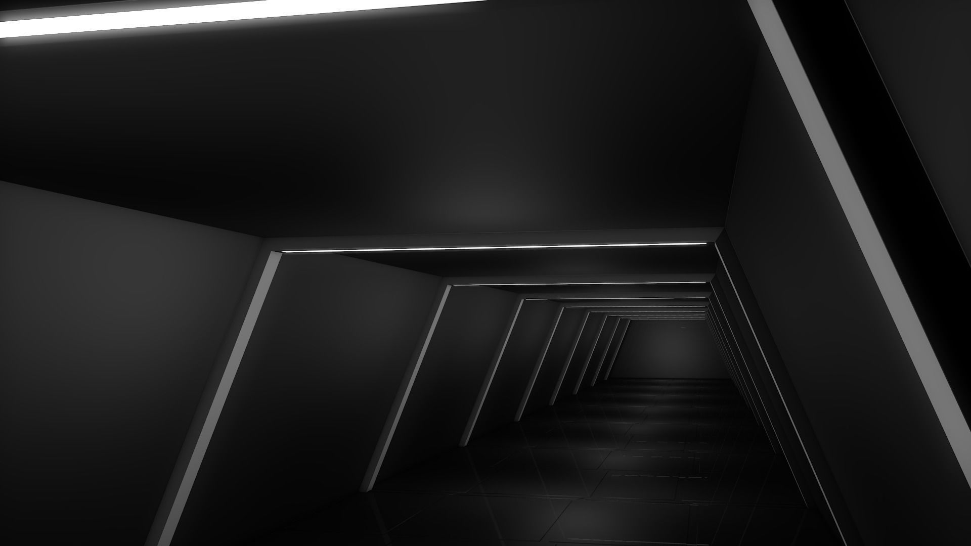 Sci Fi Corridor Low-poly 3D model_4