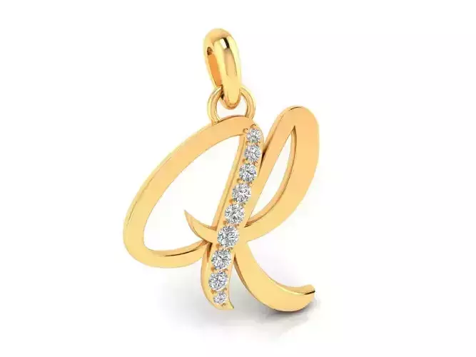 Pendant Alphabet Letter R Diamond