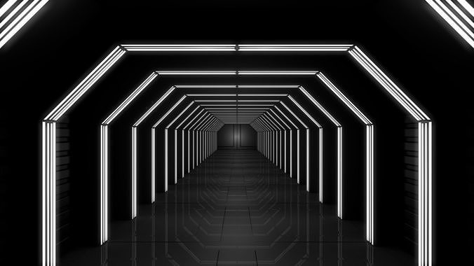 Sci Fi Corridor Low-poly 3D model