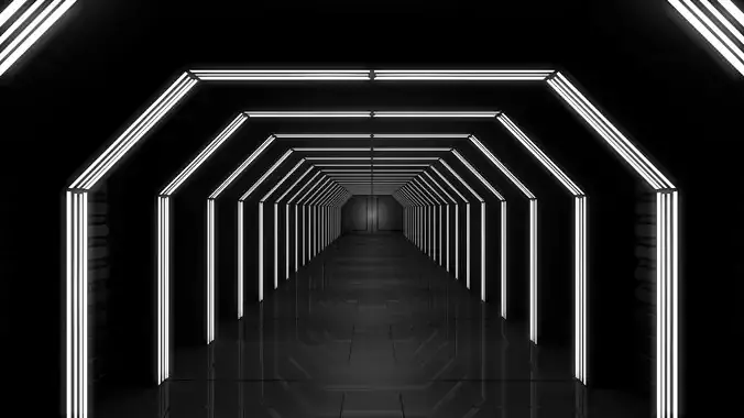 Sci Fi Corridor Low-poly 3D model