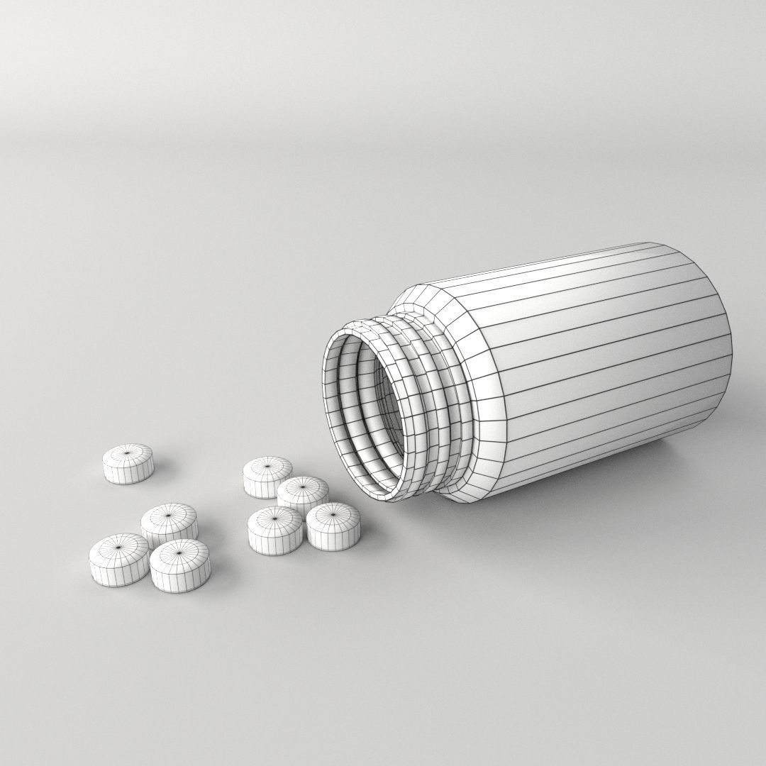 Spilled Pill Bottle 3D model_4