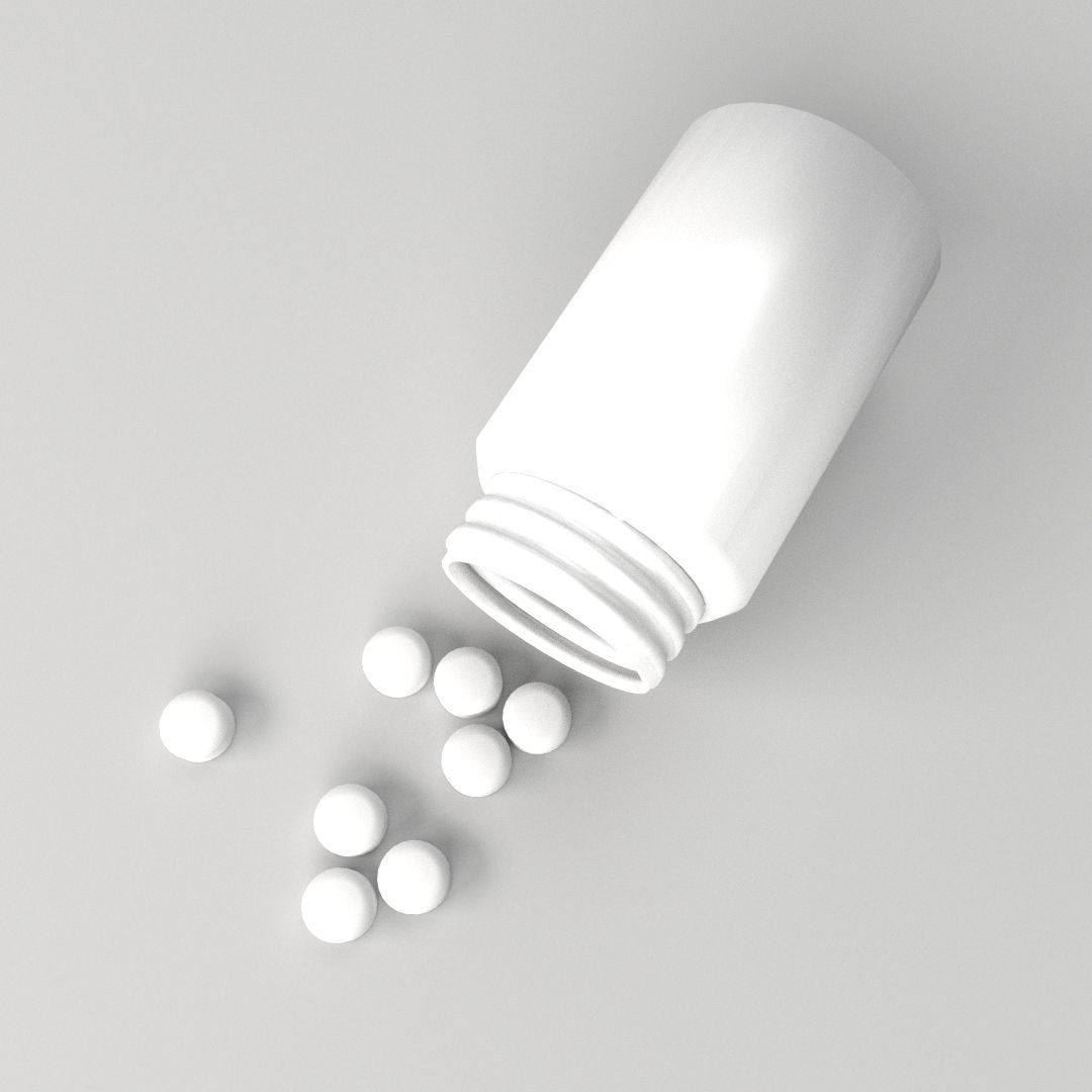 Spilled Pill Bottle 3D model_1