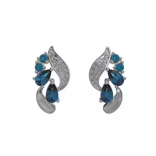 Earrings  with diamonds and gems 3dm stl print