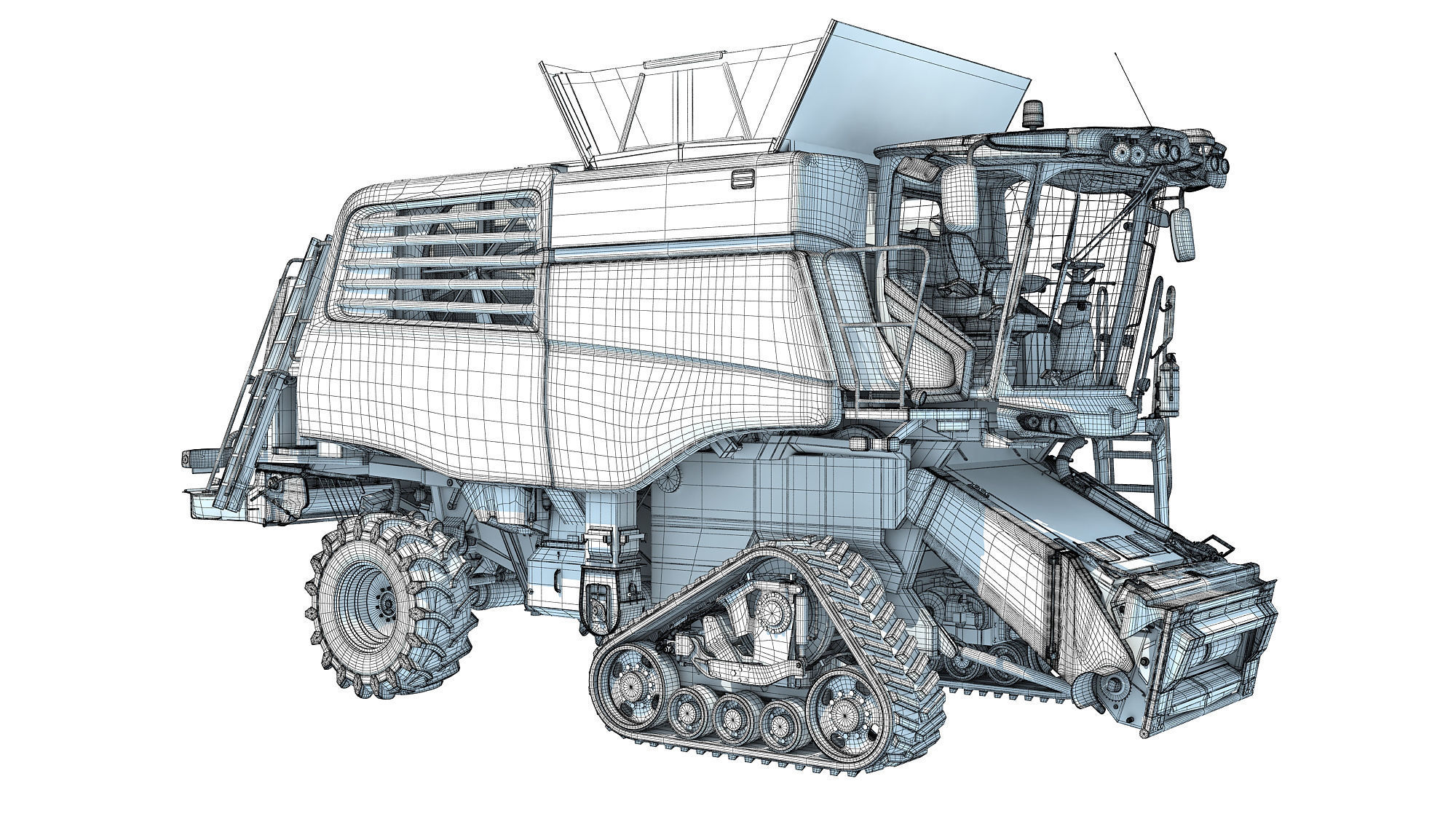 Tracked Combine Harvester 3D model_21
