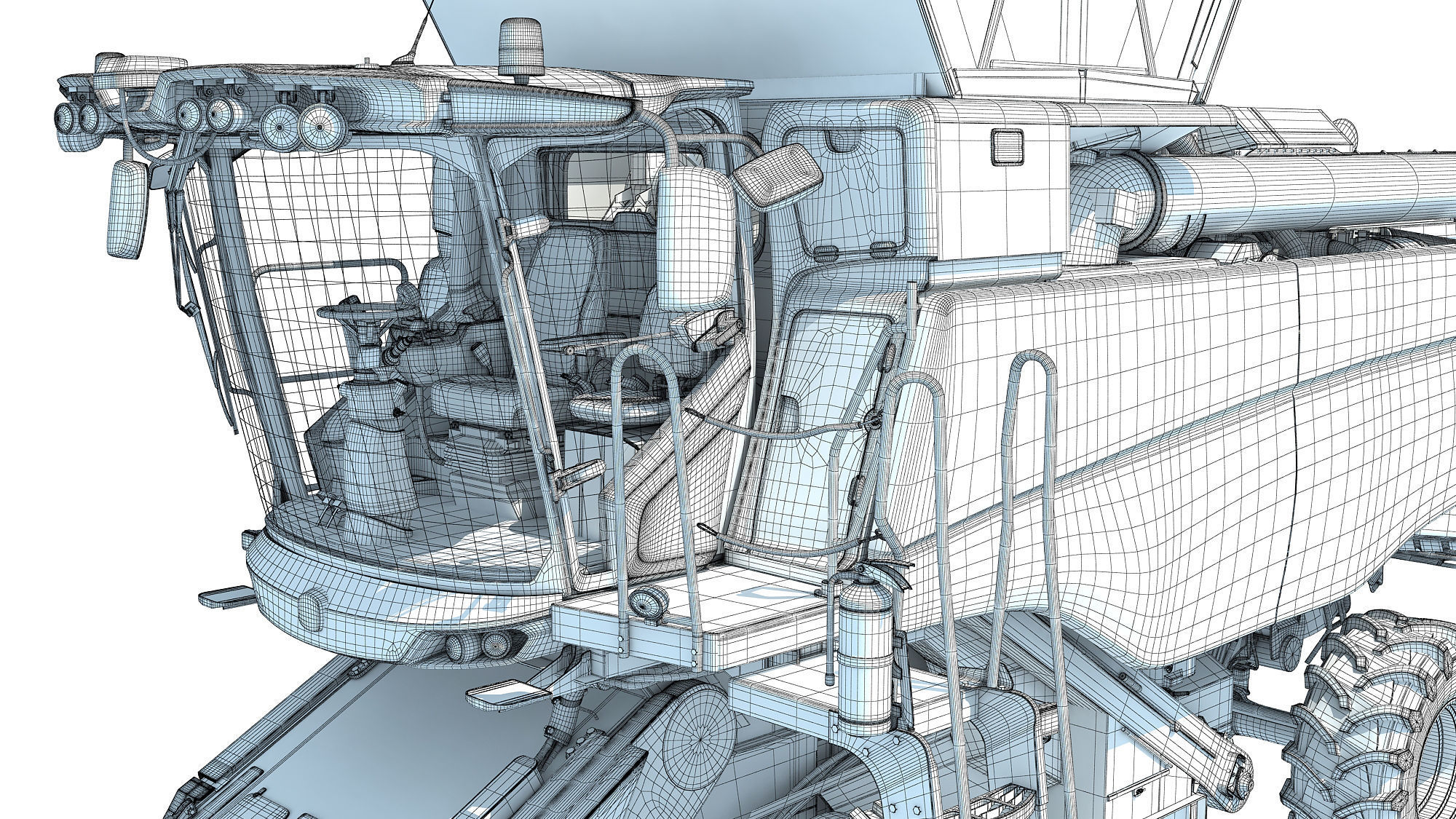 Tracked Combine Harvester 3D model_23