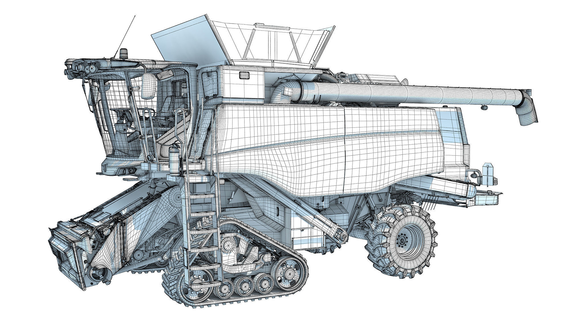Tracked Combine Harvester 3D model_20