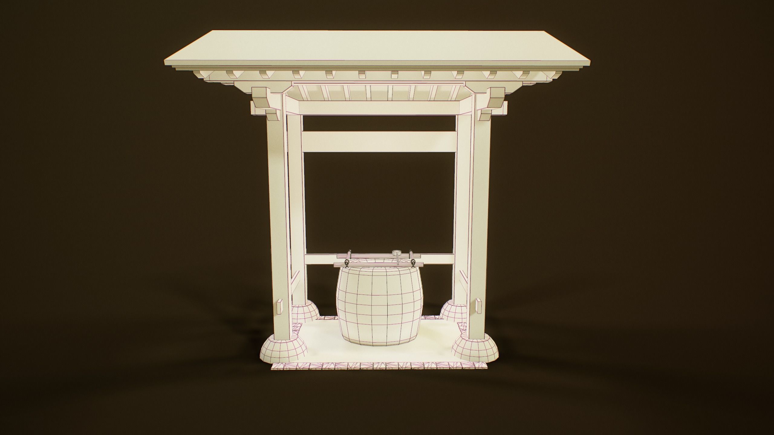 Temizuya - Japanese Shrine Low-poly 3D model_4
