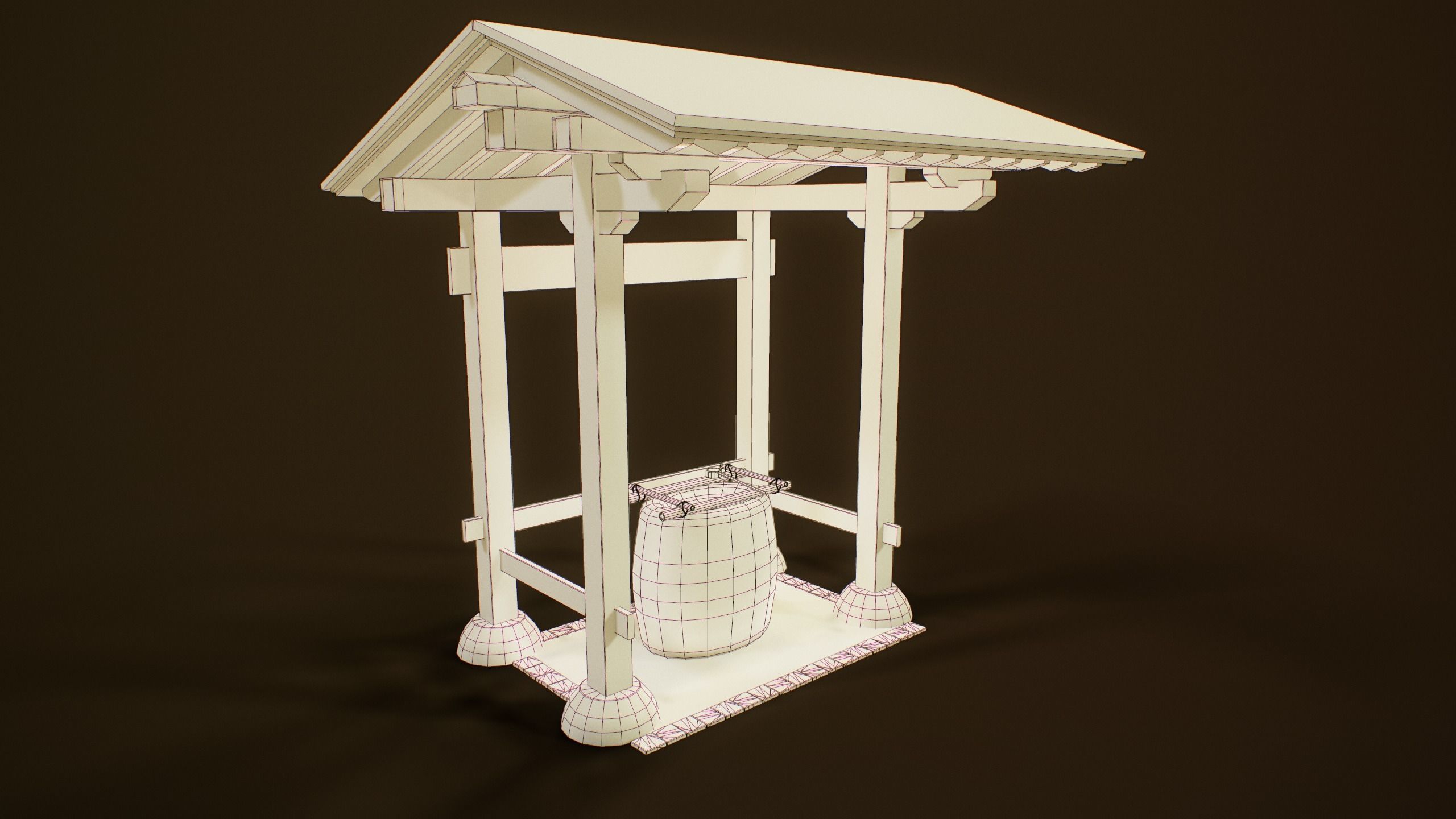 Temizuya - Japanese Shrine Low-poly 3D model_6