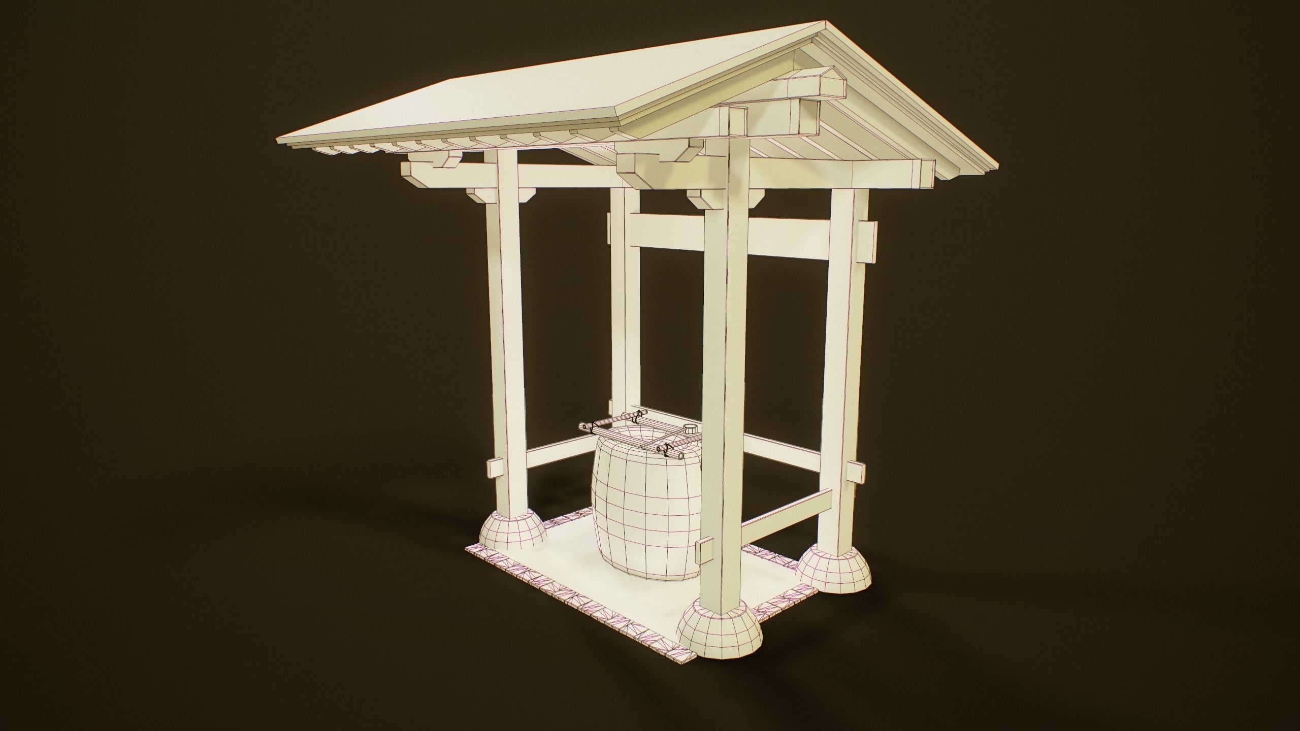 Temizuya - Japanese Shrine Low-poly 3D model_5