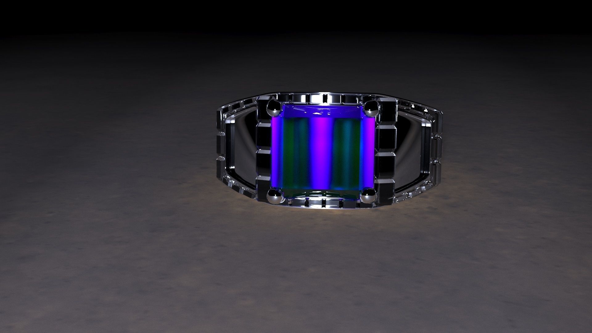 A silver ring Free 3D model_1
