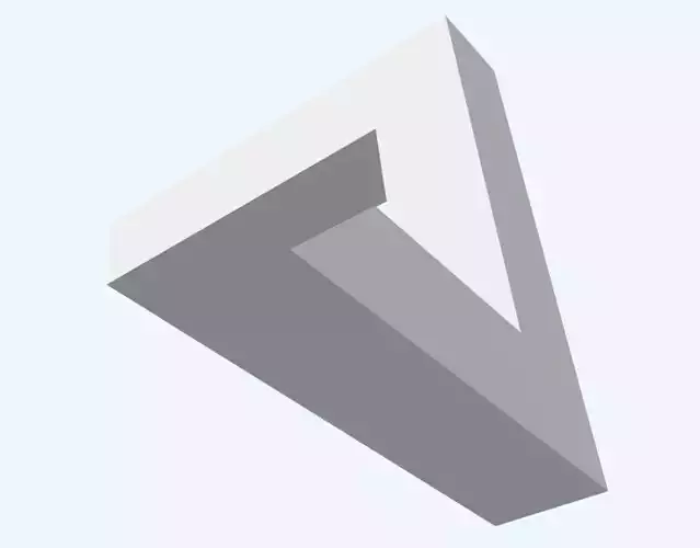 Impossible triangle  in stl format Low-poly 3D model