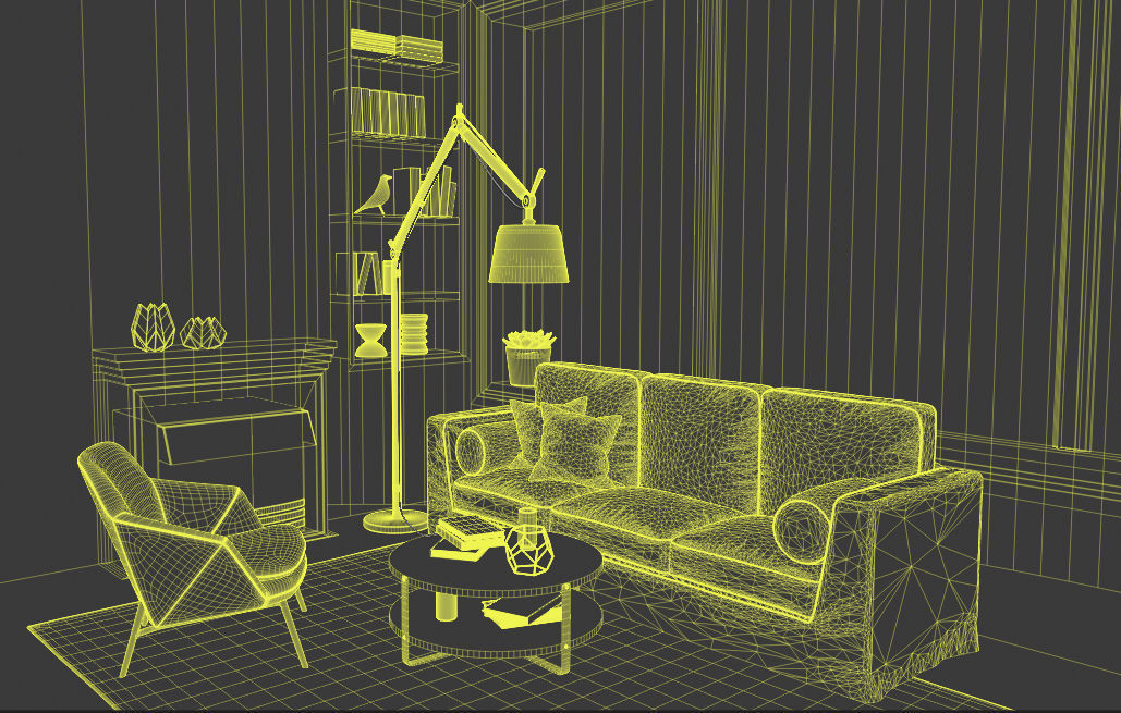 Minimal Lounge 3D model_1