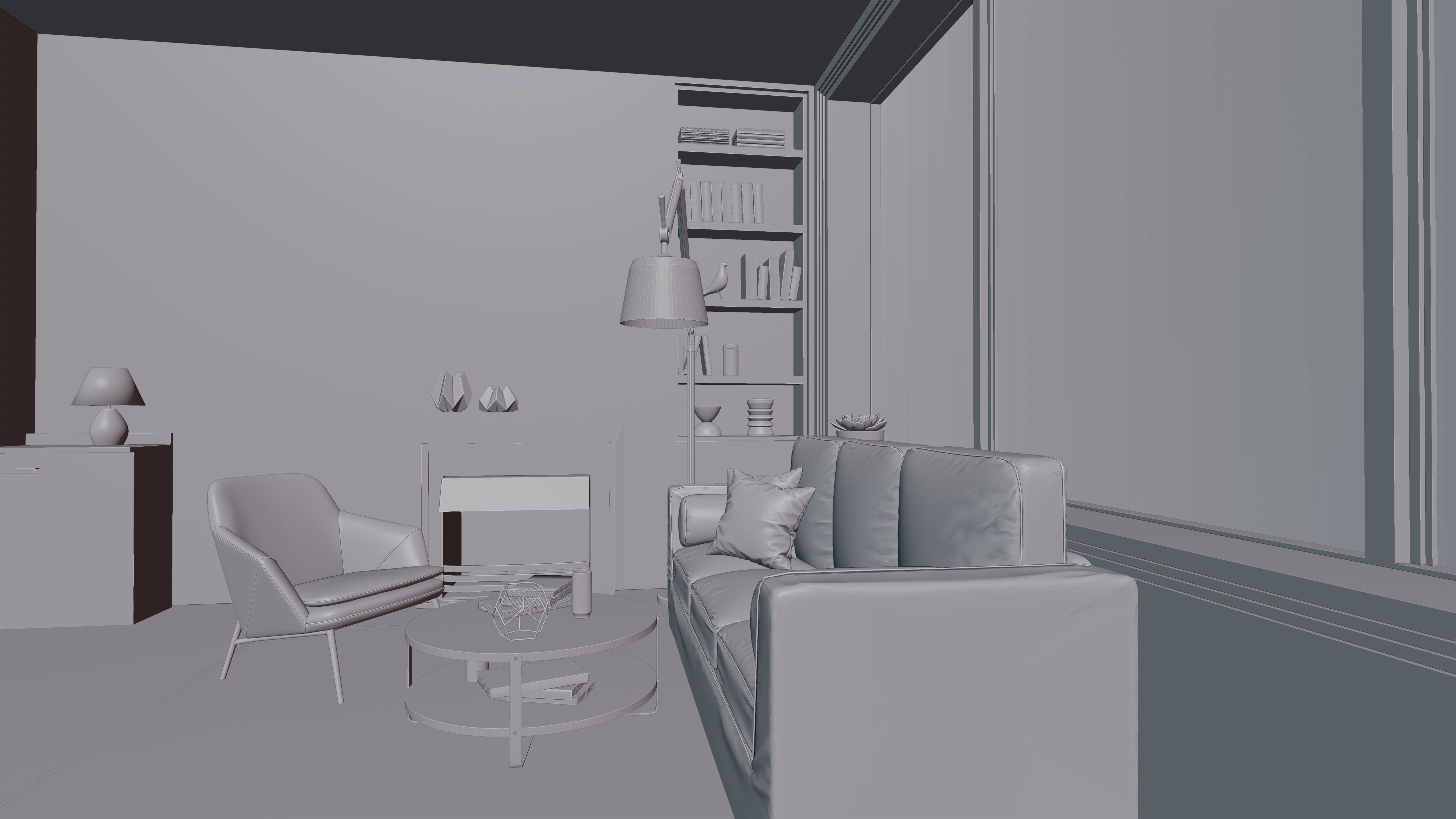 Minimal Lounge 3D model_3