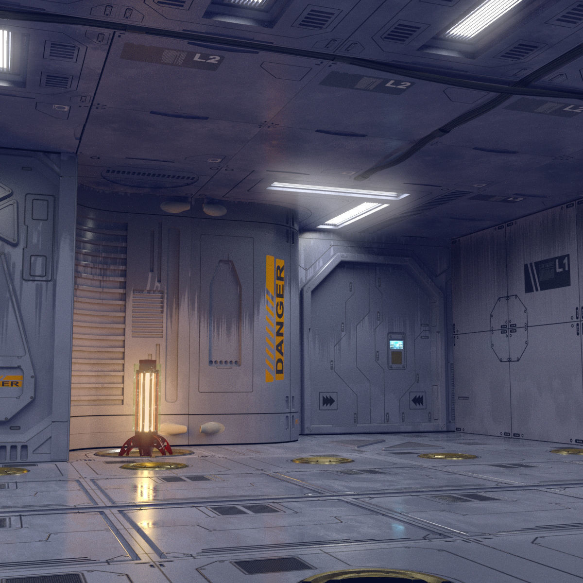 sci-fi set model and textures 3D model_5