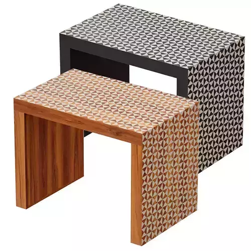 Intarsia Black and Natural C Table Crate and Barrel